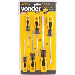 JOGO CHAVE FENDA/PHILLIPS 6PCS VONDER